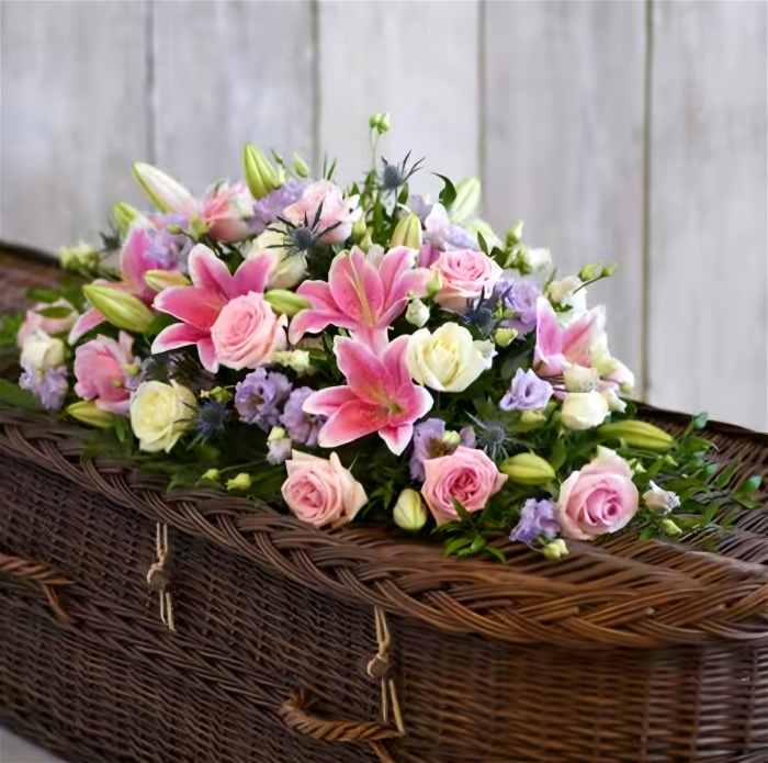 Funeral Flowers | Pastel Casket Spray