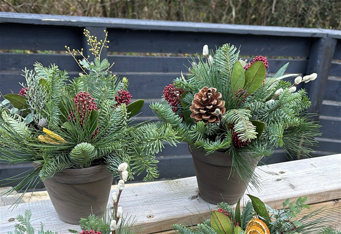 Christmas | Christmas Grave Pots