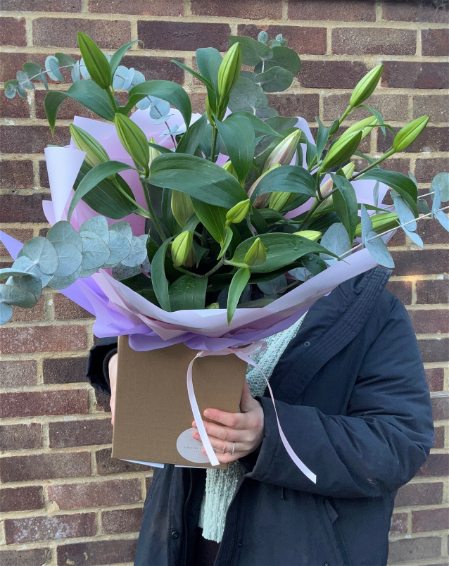 Bouquets | Fresh Lily and Eucalyptus Bouquet