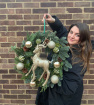 Christmas | Luxury Gold Reindeer Wreath - Fresh