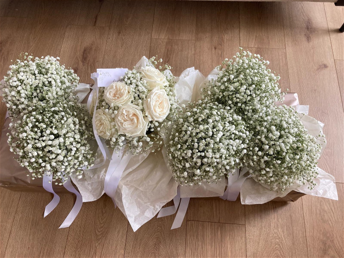 Ready To Wear Wedding Flowers | Baby’s Breath Bridesmaid Bouquet