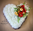 Artificial Funeral Flowers | Heart Posy- 14 Inch