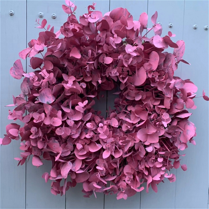Gifts | Mother's Day | Spring | Wreaths | Fresh Dipped Hot Pink Eucalyptus Wreath