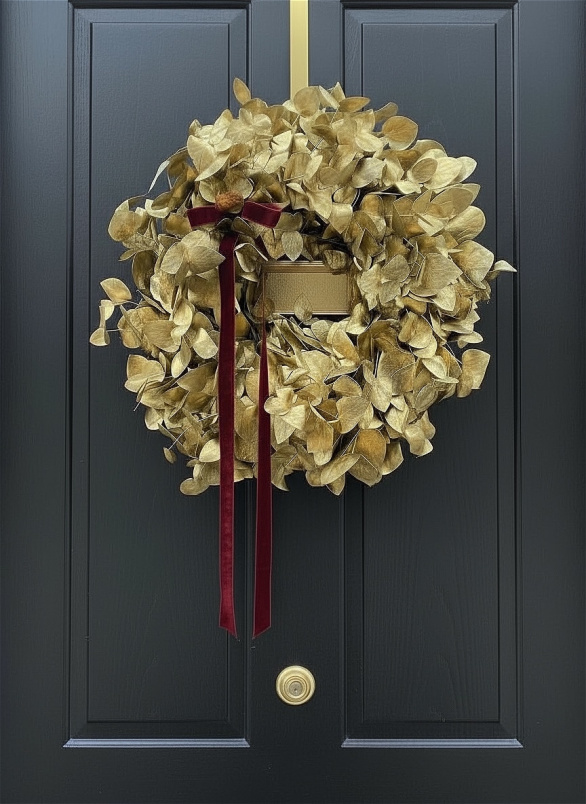 Gifts | Wreaths | Fresh Dipped Gold Eucalyptus Wreath