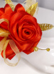 Debs Corsage | Gifts | Artificial Red & Gold Debs Wrist Corsage