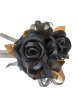 Debs Corsage | Gifts | Artificial Black Rose & Gold Debs Wrist Corsage