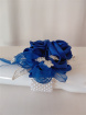 Debs Corsage | Gifts | Artificial Blue Rose & Silver Debs Wrist Corsage