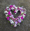 Funeral Flowers | Open sympathy heart.