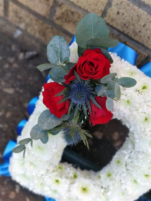 Funeral Flowers | White based funeral letters.