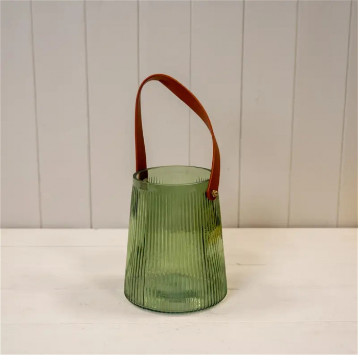 Vases | Vintage Green Glass Lantern.