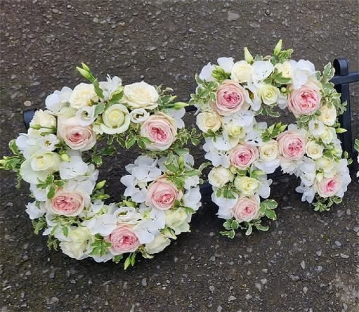 Funeral Flowers | Mixed flower funeral letters.
