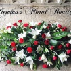 Funeral Flowers  | Funeral Irish Flowers | Muslim Asian Funeral Flowers | 6ft red Red and Lilly coffin spray