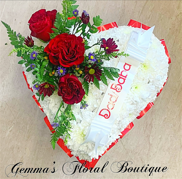 Funeral Flowers | Muslim Asian Funeral Flowers | Baba Funeral flower Heart
