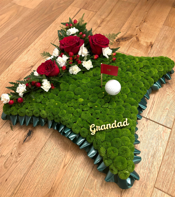 Tribute/Funeral flowers | Golf themed Pillow