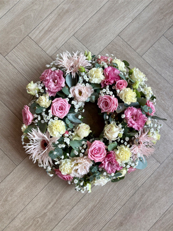 Funeral Flowers | Pink Wreath