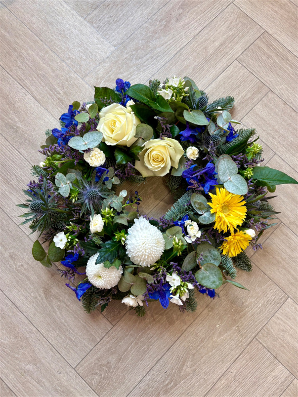 Funeral Flowers | Blue Wreath