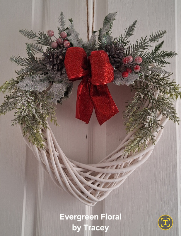 Artificial Flower Wreaths | Christmas Heart Wreath