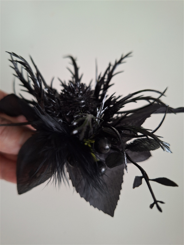 Artificial Accessories | Artificial Accessories and Designs | Black Eryngium Hair Clip
