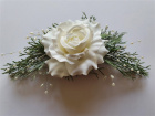 Artificial Accessories | Artificial Accessories and Designs | Frosty White Rose Hair Clip