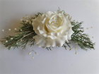 Artificial Accessories | Artificial Accessories and Designs | Frosty White Rose Hair Clip