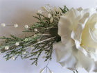 Artificial Accessories | Artificial Accessories and Designs | Frosty White Rose Hair Clip