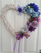 Artificial Flower Wreaths | Blue, Purple and Pink Floral Heart Wreath