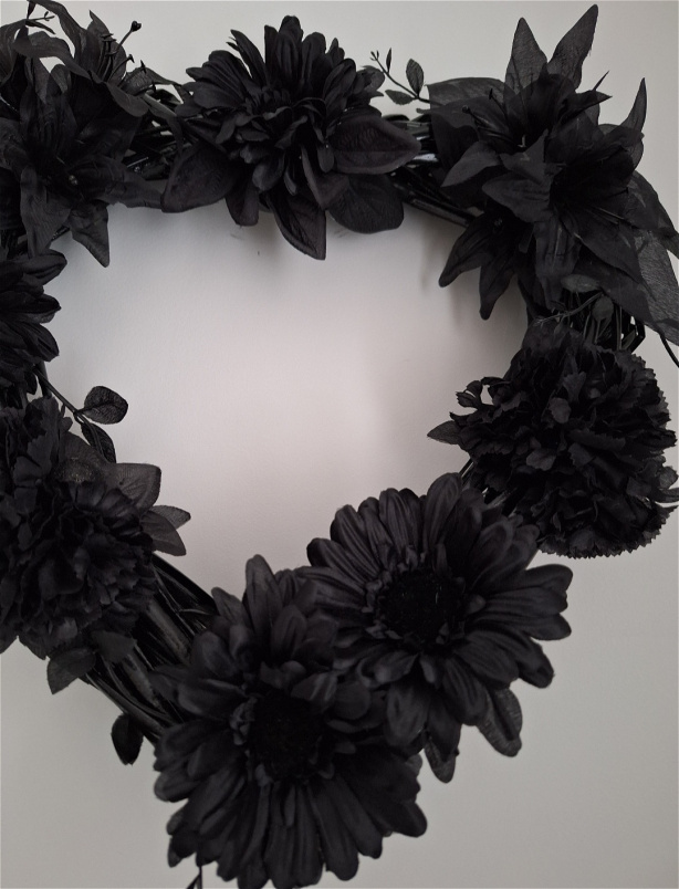 Artificial Flower Wreaths | Funeral Flowers | Black Heart Wreath