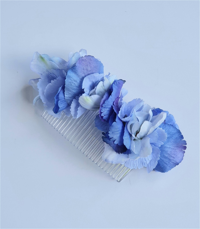 Artificial Accessories | Artificial Accessories and Designs | Blue Hydrangea Hair Comb