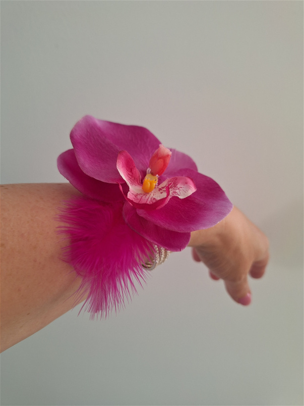 Artificial Accessories | Artificial Accessories and Designs | Pink Orchid Wrist Corsage