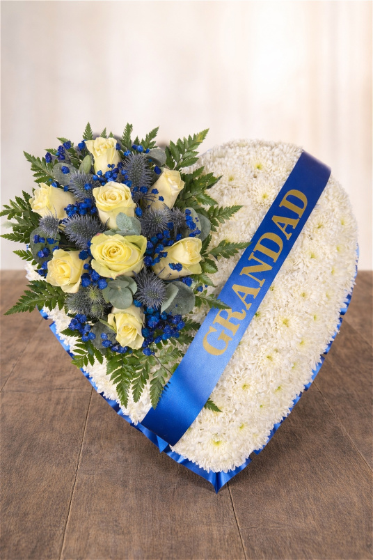 Hearts | View All Funeral Flowers | Heart With Ribbon