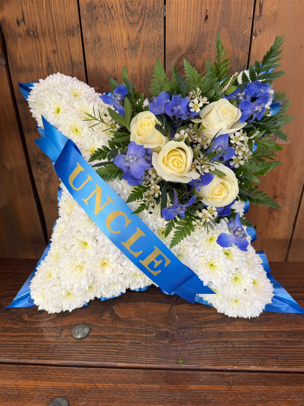 Cushions | View All Funeral Flowers | Cushion With Personalised Ribbon