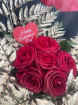 Valentines 2026 | Red Roses With Gold Leather Leaf