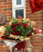 Valentines 2026 | Red Roses With Foliage & Gyp