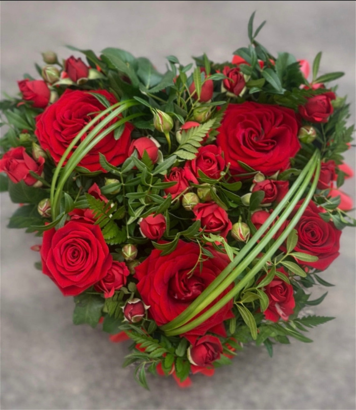 Funeral & Sympathy Flowers | Valentines 2026 | Loose Based Funeral/Sympathy Heart Tribute