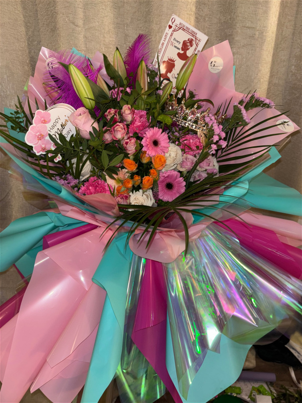 Mothers Day 2026 | OTT Luxe Bouquets | Frilly Wrapped Deluxe Bouquet