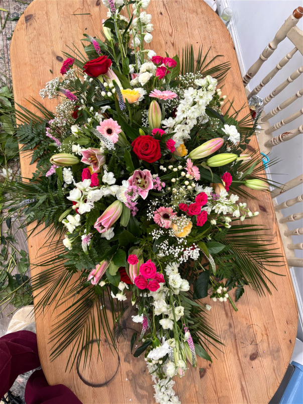 Funeral & Sympathy Flowers | Whimsical Fairy Garden Coffin Spray