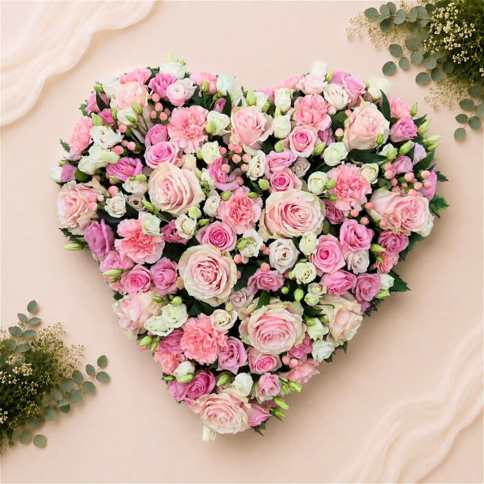 Funeral Flowers | Loose Flower Heart
