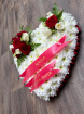 Funeral Flowers | Red & White Rose Traditional Heart