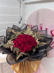 RED ROSE’S | Red rose with gold leather leaf