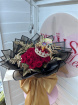 RED ROSE’S | Red rose with gold leather leaf