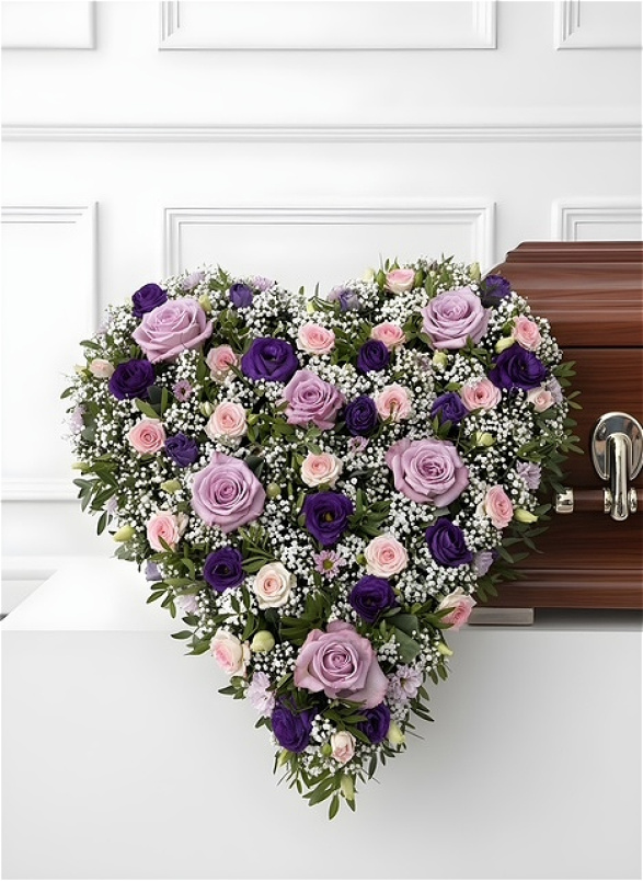 Funeral Flowers | Open flower heart