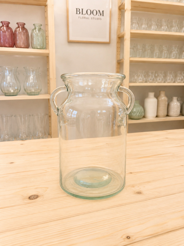 Upsell gifts | Vases and Homeware | Clear Glass Handled Vase