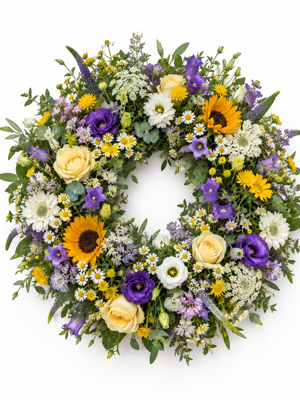 Funeral Flowers | Summer Meadow Loose Wreath