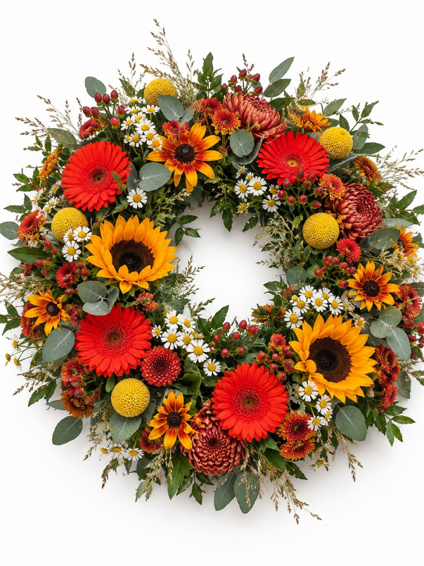 Funeral Flowers | Autumn Ember Loose Wreath