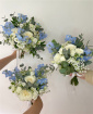 Wedding Flowers | Pale Blue and White Bridal Bouquet