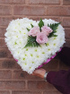 Funeral & Sympathy Flowers | Based Heart – Traditional White