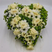 Funeral Flowers | Funeral Tributes | Heart in White and Green