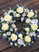 Funeral | Classic white and blue wreath