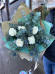 Bouquet | Eucalyptus with Thistles and White Roses ~ Bouquet