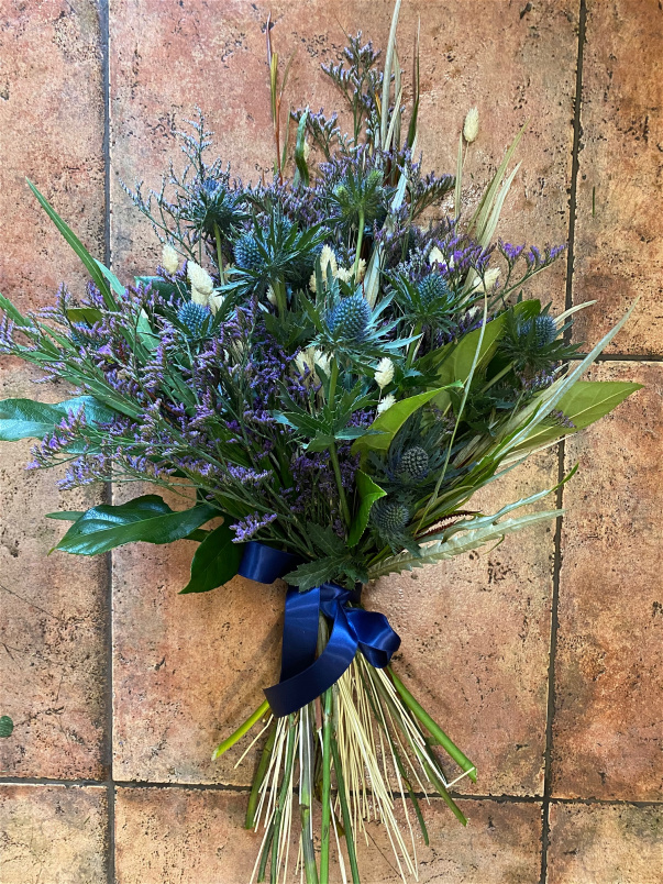 Tied Sheaf | Modern Thistle & Purple Dried Wheat ~ Sheaf